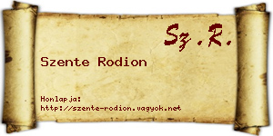 Szente Rodion névjegykártya